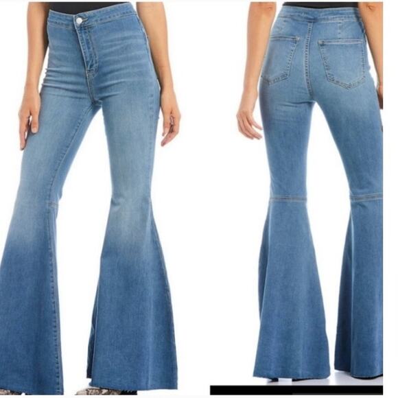 Free People we the free Just float on flare jeans mega bell bottom flare pants - Picture 1 of 6